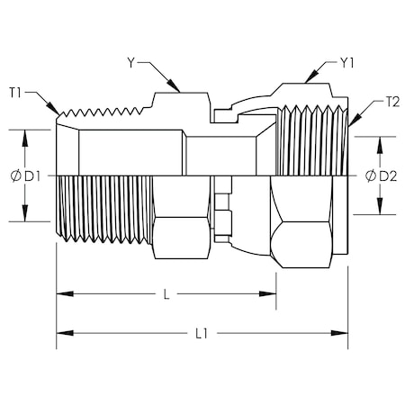 World Wide Fittings Male Pipe to Female 37 Deg. JIC Swivel Stainless Steel 6505X08X08SS